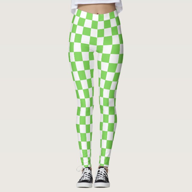Leggings Vérifié vert à carreaux  (Devant)