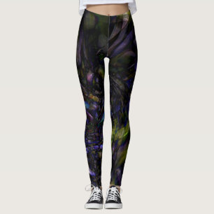 Leggings Verre Abstrait Funky Art Couleur Éclaboussure Mode