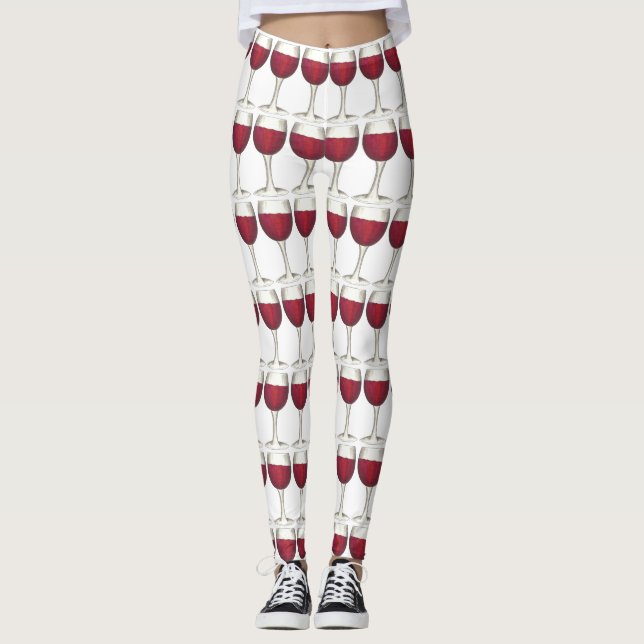 Leggings Verre rouge Verre Merlot Cabernet Vins Nourriture (Devant)