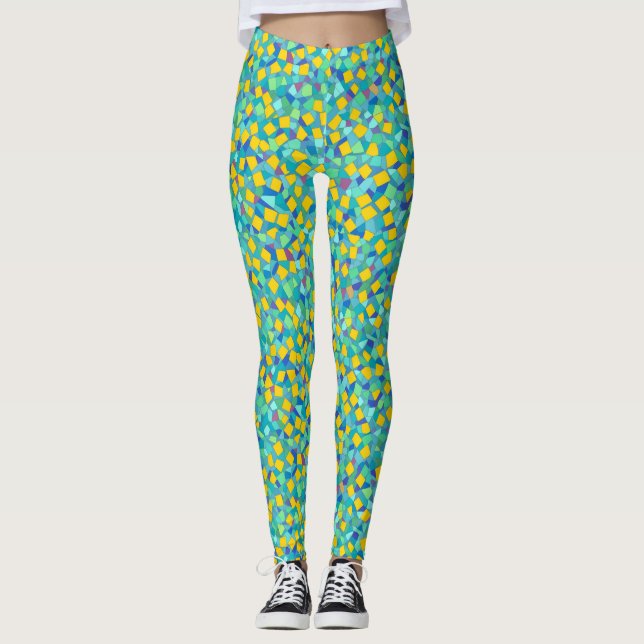Leggings Verre teinté abstrait géométrique coloré cool (Devant)
