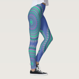 Leggings Vert bleu violet Mandala Design