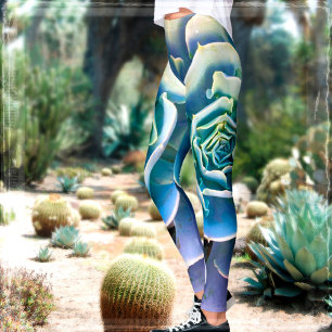 Leggings Vert cactus succulent photo simple moderne design