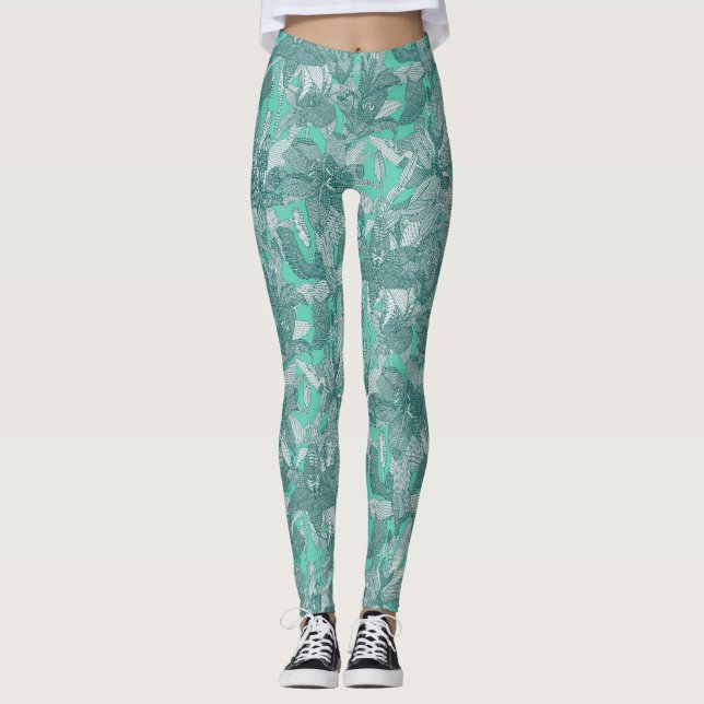 Leggings vert de lys (Devant)