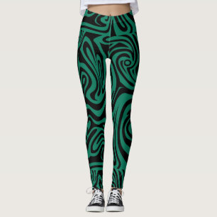Leggings vert et noir