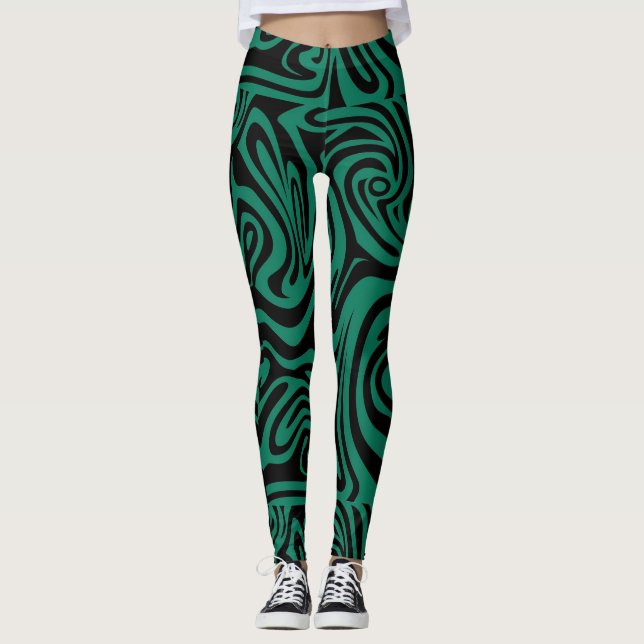 Leggings vert et noir (Devant)
