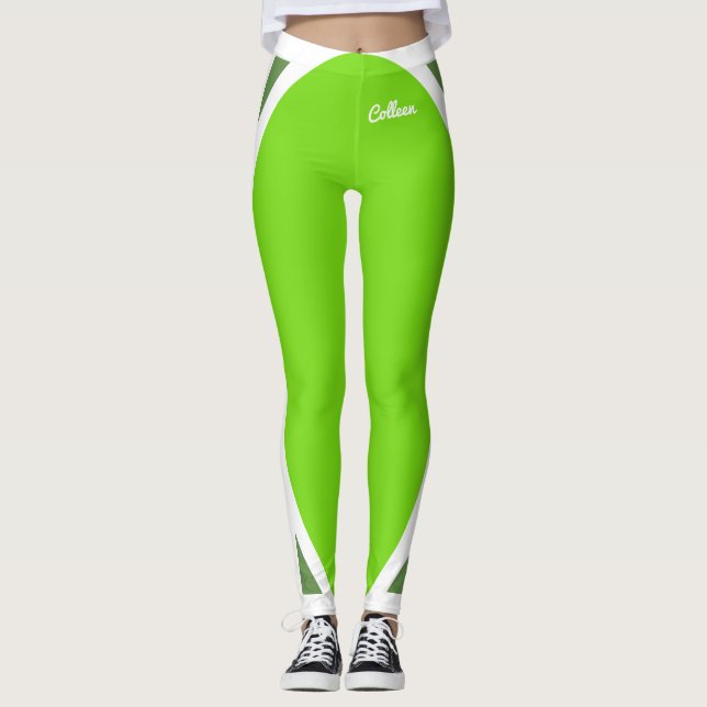 Leggings Vert Flourescent sur vert (Devant)