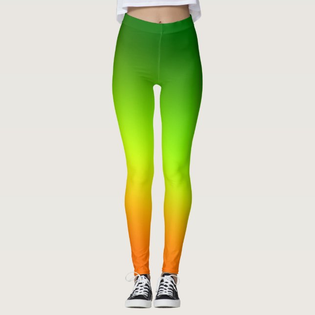 Leggings Vert jaune orange simple minimal.custom.ajoutez vo (Devant)