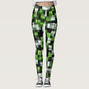 Leggings Vert noir blanc Motif moderne