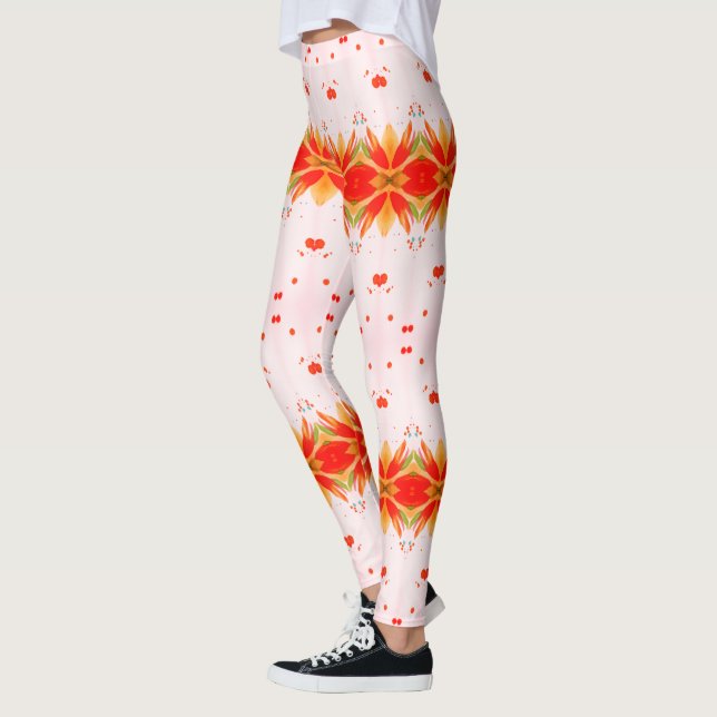 Leggings Vert orange vif et rose (Gauche)