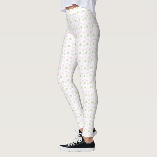 Leggings Vert rose Chérie Tout-en-un Motif (Gauche)