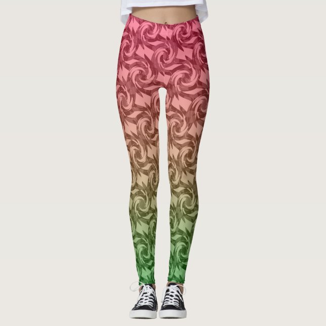 Leggings Vert rose gradient (Devant)