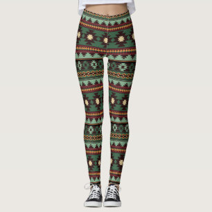 Leggings Vert tribal du sud-ouest