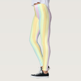 Leggings Vertical Pastel Stripes Décor sur