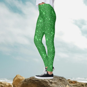 Leggings Verve Glamour Vert Irlandais Étincelant Paillettes
