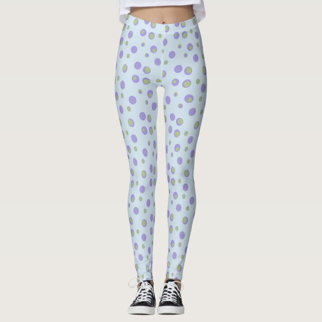 Leggings Vêtements à points Polka vert violet (Devant)