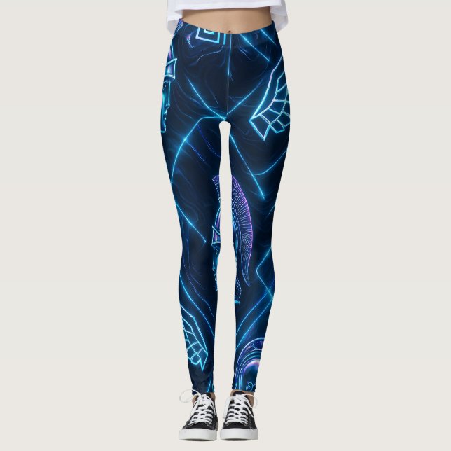 Leggings Vêtements actifs Néon Déesse Grecque | Athéna Futu (Devant)
