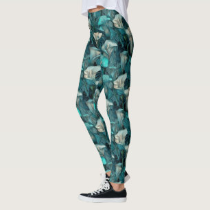 Leggings Vêtements Actifs Sarcelle Cadeaux Inspirés des Lys