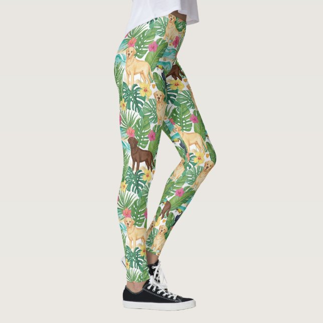 Leggings Vibes de plage tropicales du Labrador Retriever (Droite)
