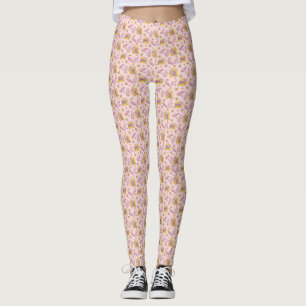 Leggings Vibes du lecteur de marguerite rose rétro