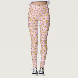 Leggings Vibes du lecteur de marguerite rose rétro