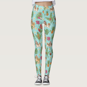 Leggings Vibes tropicales de plage pour Shih Tzu