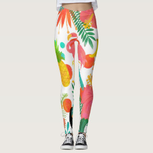 Leggings Vibes tropicales Floral Feuille Summer Chic