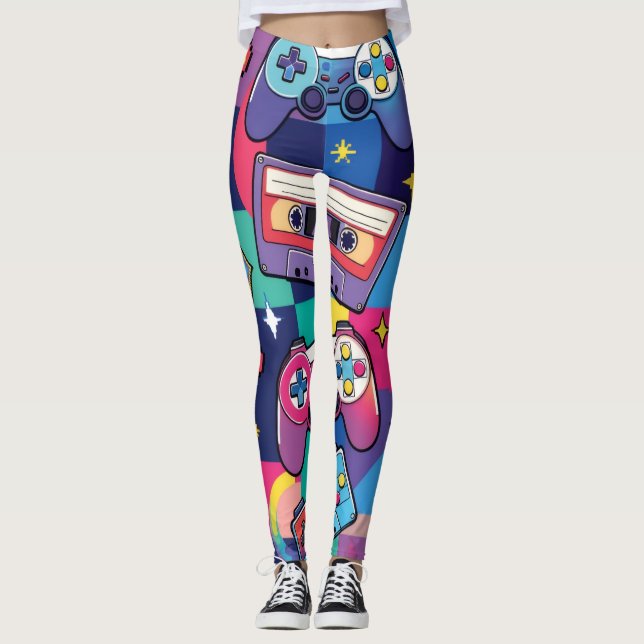 Leggings vibrant 90s pop culture (Devant)