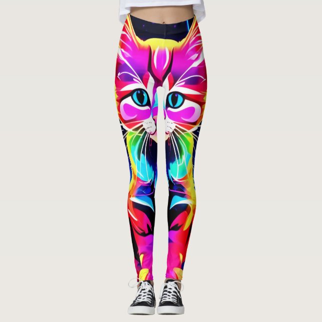 Leggings Vibrant artisanat de chats (Devant)