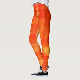 Leggings Vibrant contemporain Abstrait Art moderne Orange