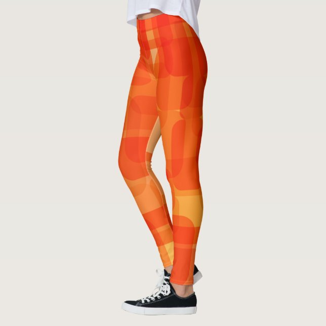 Leggings Vibrant contemporain Abstrait Art moderne Orange (Gauche)