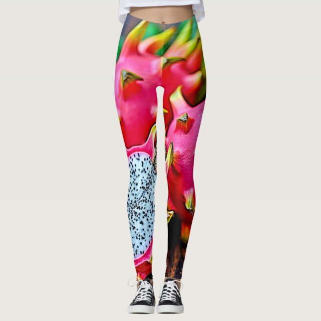 Leggings Vibrant Dragon Fruit Beauté Design (Devant)