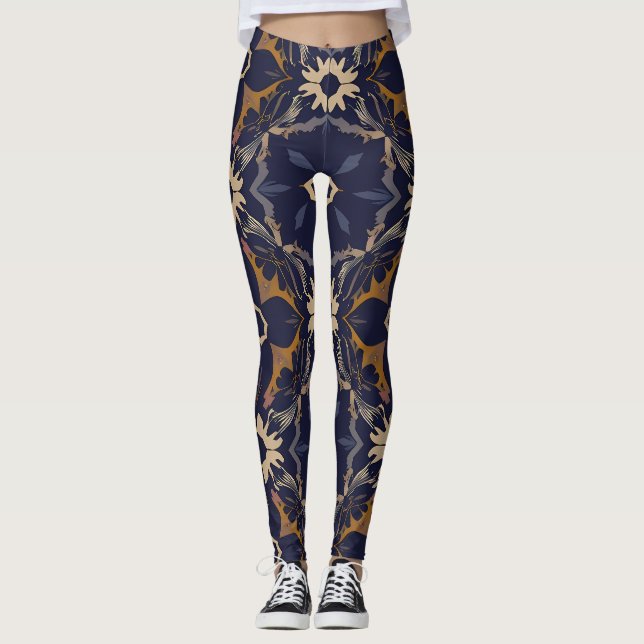 Leggings Vibrant "Less Is More" Abstract Graphic (Devant)