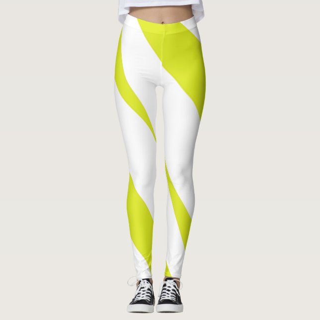 Leggings Vibrant rayé jaune citron (Devant)
