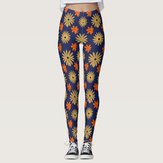 Leggings Vibrant Retro Daisy Floral Seamless Pattern Leggin