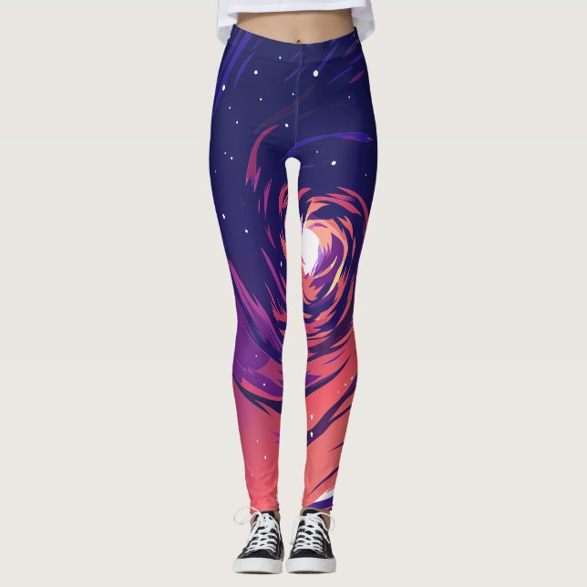 Leggings Vibrant Swirling Galaxy with Bright Center (Devant)