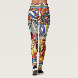 Leggings Vibrant Traditional Asian Dragon & Folk Art Design