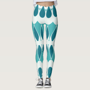 Leggings Vibrant turquoise blanc classique "Ratti_Creative_