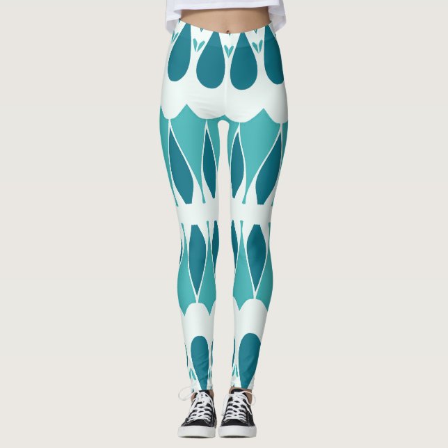 Leggings Vibrant turquoise blanc classique "Ratti_Creative_ (Devant)