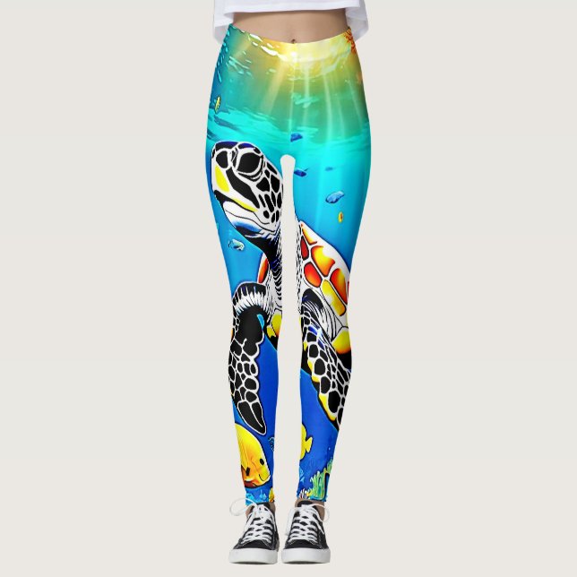 Leggings Vibrant Turtle Reef Life (Devant)