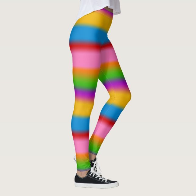 Leggings Vibrantes rayures dégradées arc-en-ciel multicolor (Droite)