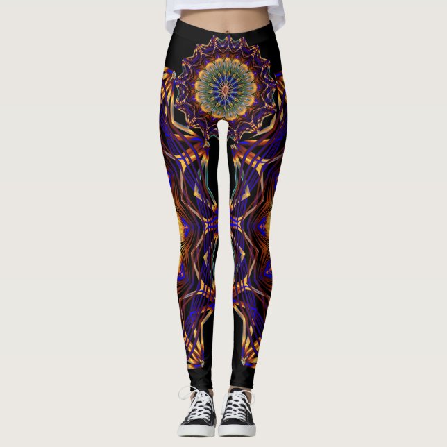 Leggings Vibration des hérissons de Mandala (Devant)