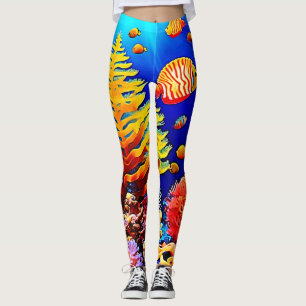 Leggings Vie sous-marine de la barrière de poissons tropica