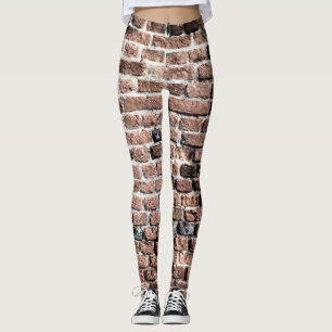Leggings Vieil arrière - plan de grunge de mur de briques