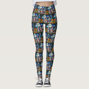 Leggings Vieux bergers anglais Citrouille Halloween Funny
