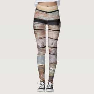 Leggings Vieux bois rustique bateau en bois plank