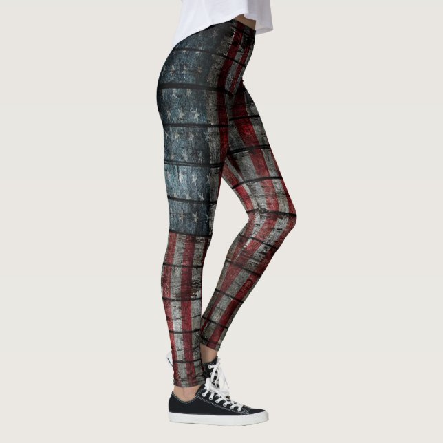 Leggings Vieux Drapeau Américain Rustique (Droite)