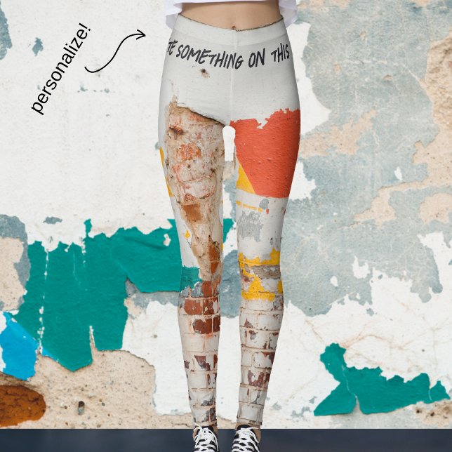 Leggings Vieux mur peint avec graffiti (Créateur téléchargé)