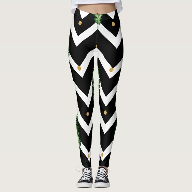 Leggings Vignes florales tropicales (Devant)