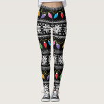 Leggings Vilain Noël Lumières Motif des flocons de neige<br><div class="desc">Cette légende de pull moche comporte un arrière - plan noir avec un tricot pour ressembler à un laide pull de Noël. Envoyez-moi un courriel à JMR._Designs@yahoo.com si vous avez besoin d'aide ou si vous avez une demande spéciale.</div>
