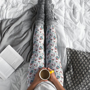 Leggings Village rose mignon et arbre de voiture Noël rétro